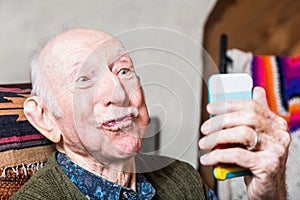 Older Gentleman with Smartphone