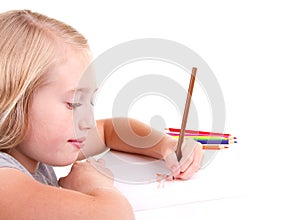 Older girl or teen drawing a bird