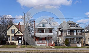Older houses in American suburb