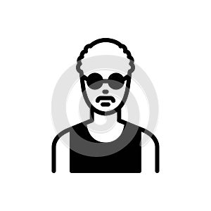 Black solid icon for Older, elderly and senior