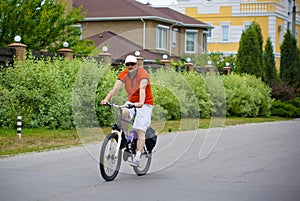 Older man on a bicycle