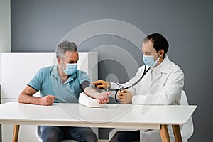 Older Man With High Blood Pressure. Medical Exam