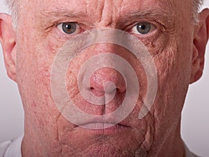 Older Man Serious Closeup