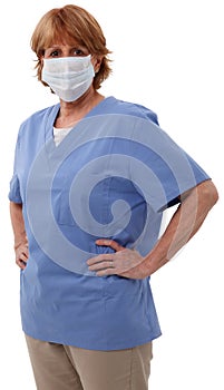 Older Nurse With Surgical Mask