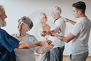 Older people dancing