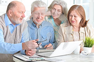 Older people with a laptop