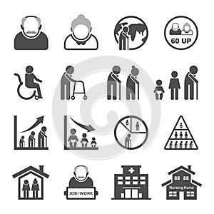 Older person icon set - Aging Society photo