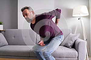 Older Senior Man With Back Pain