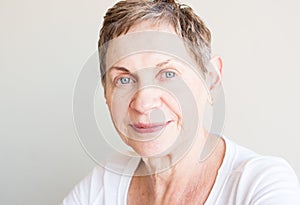 Older woman with short hair photo