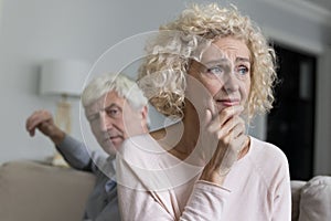 Older woman suffers from resentment after quarrel with angry husband