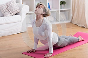 Older woman and yoga