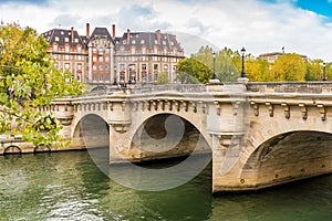 The oldest bridge in Paris, Pont Neuf over the Seine, Paris, France