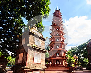 The oldest Buddhist temple in Vietnam, Tran Quoc pagoda, located