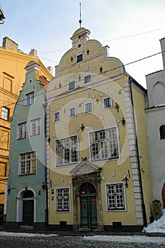 Oldest buildings in Riga old town - `the Three Brothers.`