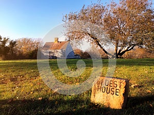 Oldest House Sunset Nantucket Island