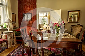 Oldfashioned sitting room with antique furniture