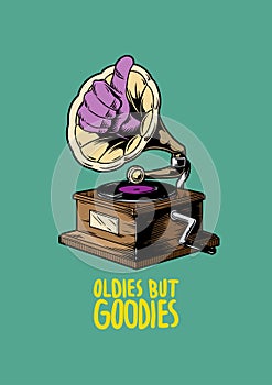 Oldies but goodies music creative illustration