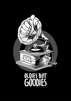 Oldies but goodies music creative illustration