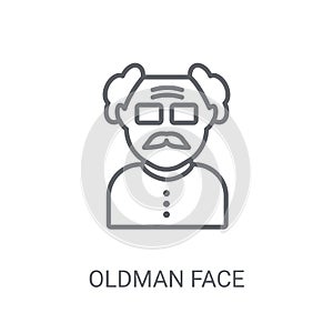 Oldman face icon. Trendy Oldman face logo concept on white backg