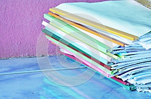 Olds document stack for business concept background