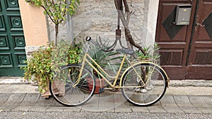 Oldschool bicycle in old town
