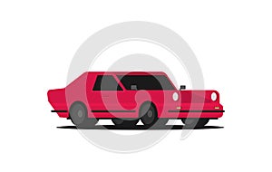 Oldschool race car. Flat styled vector illustration