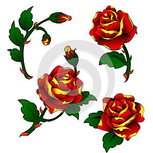 Oldschool tattoo roses clipart