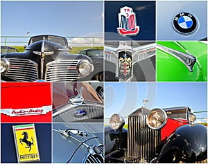 Oldtimer car rally collage