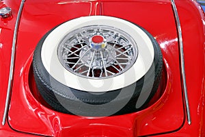 Oldtimer car with spare tire