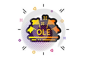 Ole chant icon. Championship with flags sign. Sports event. Vector