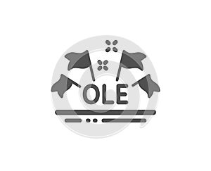 Ole chant icon. Championship with flags sign. Sports event. Vector