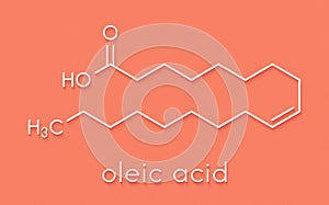 Oleic acid (omega-9, cis) fatty acid. Common in animal fats and vegetable oils. Its salt, sodium oleate, is often used in soap.