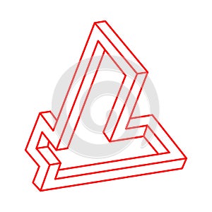 Impossible shape. Sacred geometry figure. Optical art. Impossible geometry shape on a white background. Logo.