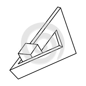 Optical illusion triangle, cube, unreal geometric object vector. Impossible figure. Sacred geometry shape.