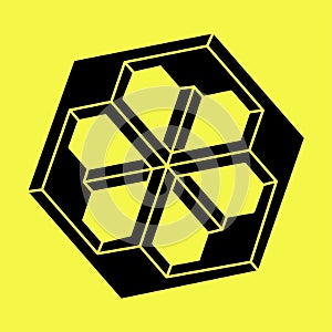 Optical illusion object. Impossible shapes. Web design element. Line design. Vector simple illustration.