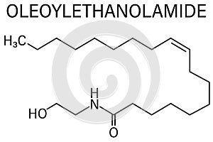 Oleoylethanolamide molecule. Skeletal formula.