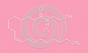 Oleoylethanolamide OEA endogenous peroxisome proliferator-activated receptor alpha PPAR-Î± agonist molecule. Skeletal formula.