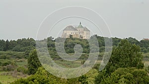 Olesko castle under the blue sky