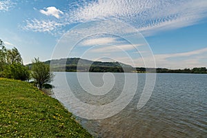 Olesna water reservoir near Frydek-Mistek town in Czech republic duiring nice springtime day