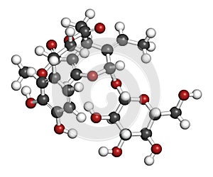 Oleuropein olive component molecule. In part responsible for pungency of virgin olive oil, may have beneficial properties. 3D. photo