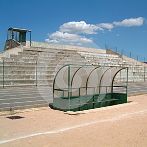 View of a stadium bench photo