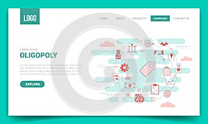Oligopoly concept with circle icon for website template or landing page banner homepage outline style