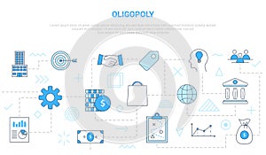 Oligopoly concept with icon set template banner with modern blue color style