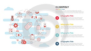 Oligopoly concept for infographic template banner with four point list information