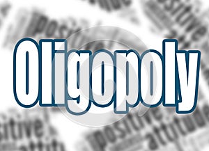 Oligopoly word with word cloud background