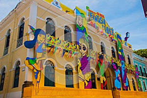 Olinda, Pernambuco, Brazil: The house is decorated with dearieme with carnival