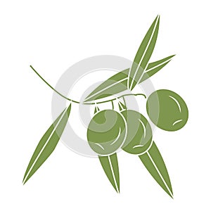 Olive branch. Simple icon for your design.