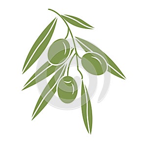 Olive branch. Simple icon for your design.