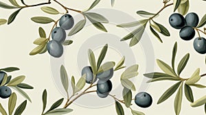 Olive Branch Watercolour Pattern With Loretta Lux Style