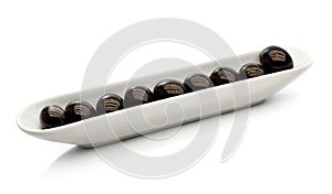 Olive in ceramic tableware